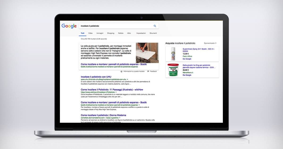 Risultati della ricerca su google per la keyword incollare il polistirolo